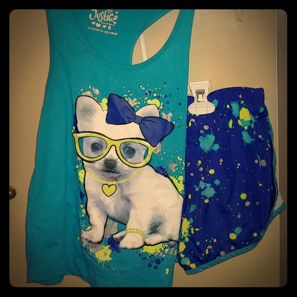 Justice Matching Summer Tank/Shorts Set